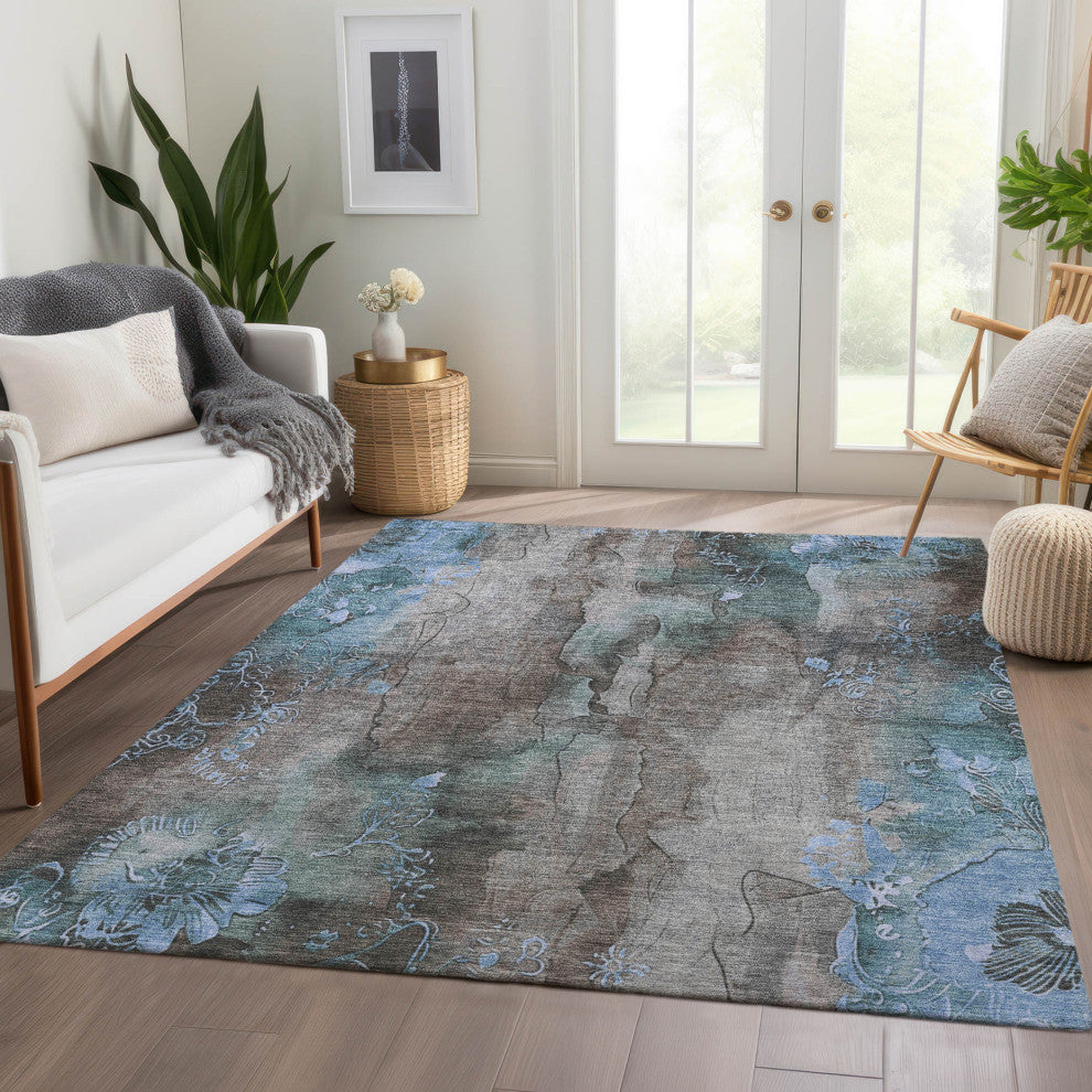 Machine Washable Indoor/Outdoor Chantille ACN1869 Taupe 3' x 5' Rug