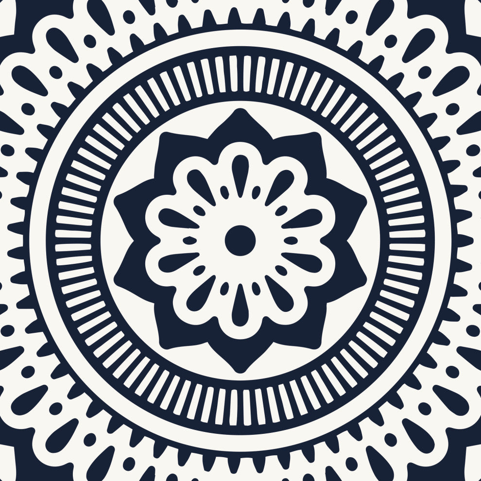 Geometric Mandala Vinyl Floor Mat, 2' x 3'