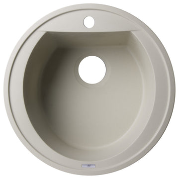 ALFI brand AB2020DI-B Biscuit 20" Drop-In Round Granite Kitchen Prep Sink