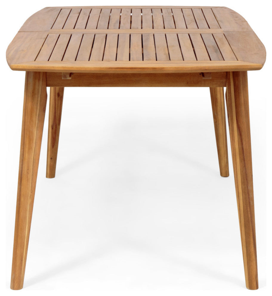 Candance Outdoor Acacia Wood Expandable Dining Table, Teak
