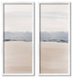 Abstract Nautical Shoreline Landscape Blue Beige Horizon,13 x 30