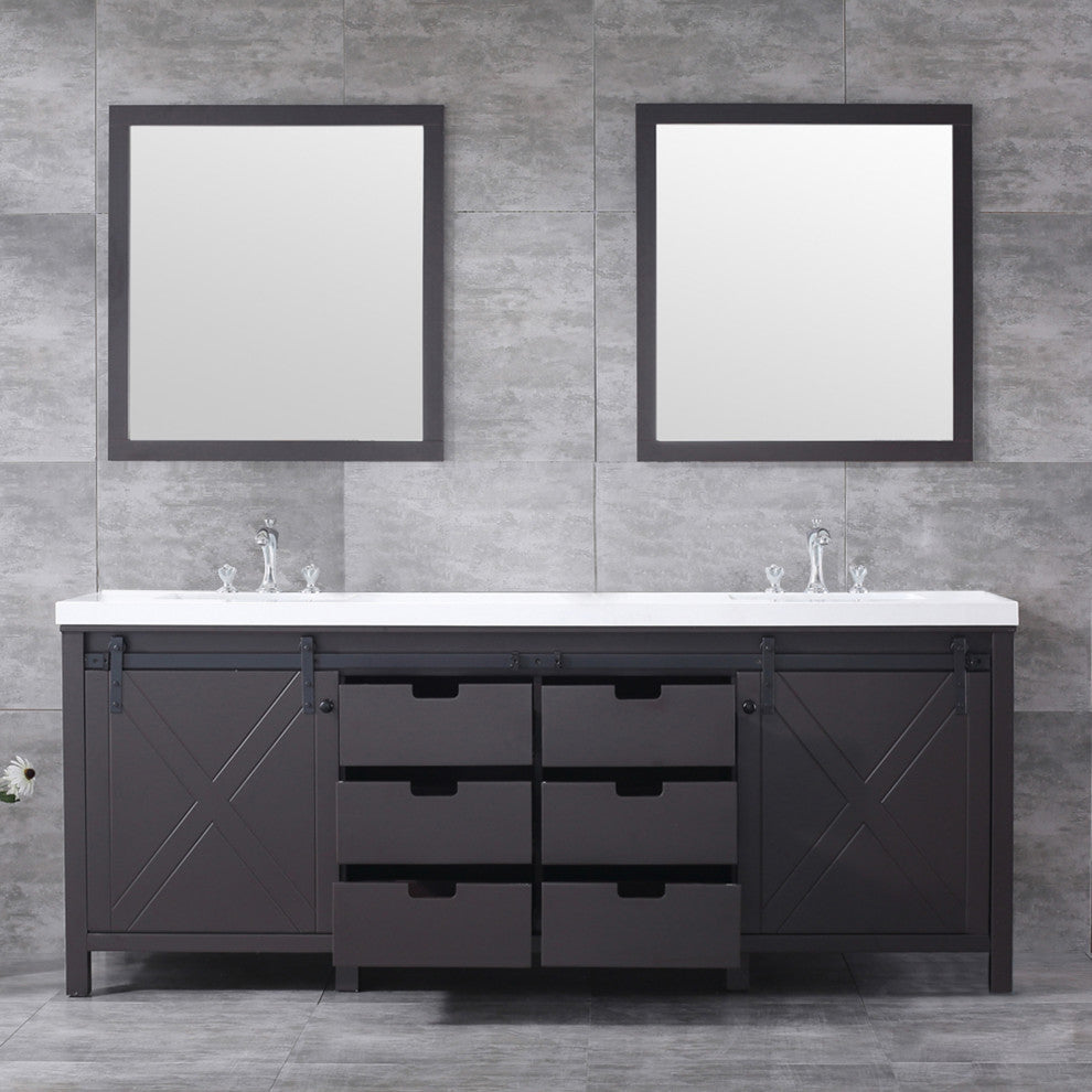 Marsyas Transitional Brown 84" Double Vanity Set