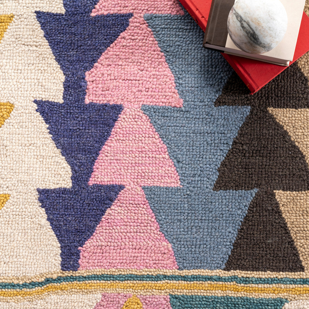 Nuloom Hand-Tufted Tikal Geometric Rug, Multicolor 6'x9'