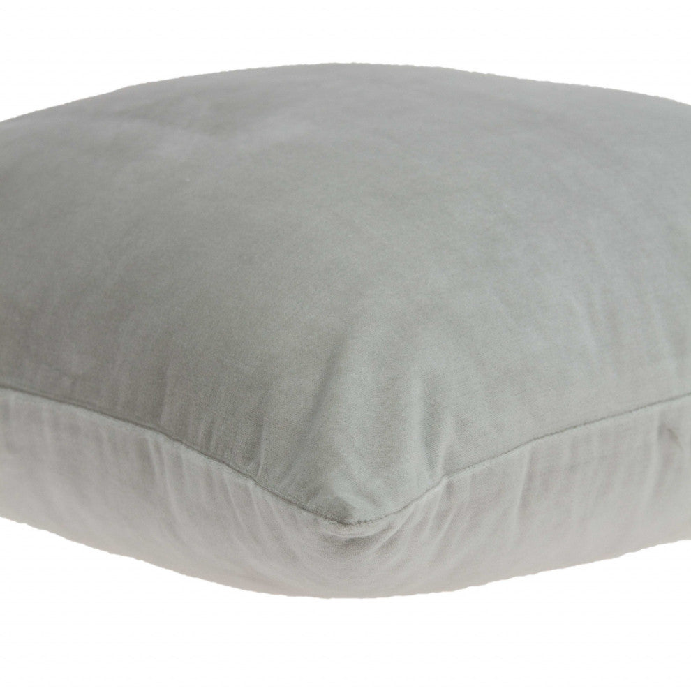 HomeRoots 20" x 0.5" x 20" Transitional Gray Solid Pillow Cover