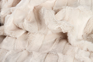 Faux Fur Throw 50"x60", Linear Tan