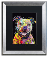 Dean Russo 'Beware of Pit Bulls' Framed Art, Silver Frame, 16"x20", Black Matte