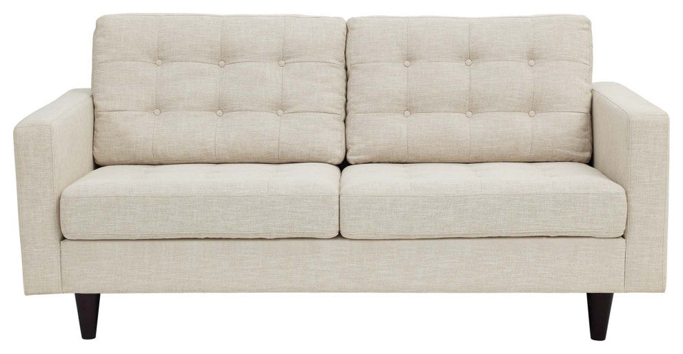 Beige Empress Upholstered Fabric Loveseat