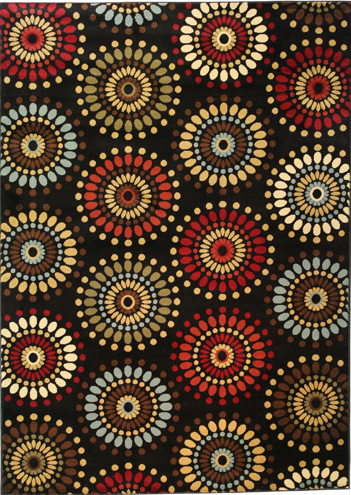 Well Woven Barclay Orchid Fields Rug, Black, 5''3"x7''3"