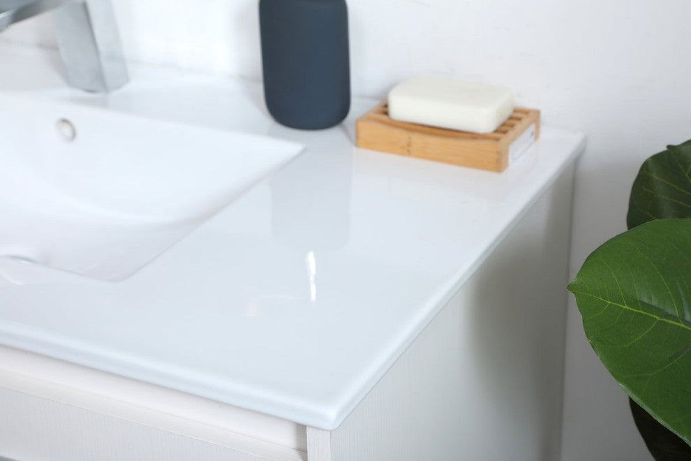 Single Bathroom Floating Vanity, White, 36"