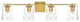 4 Light Brass And Clear Bath Sconce