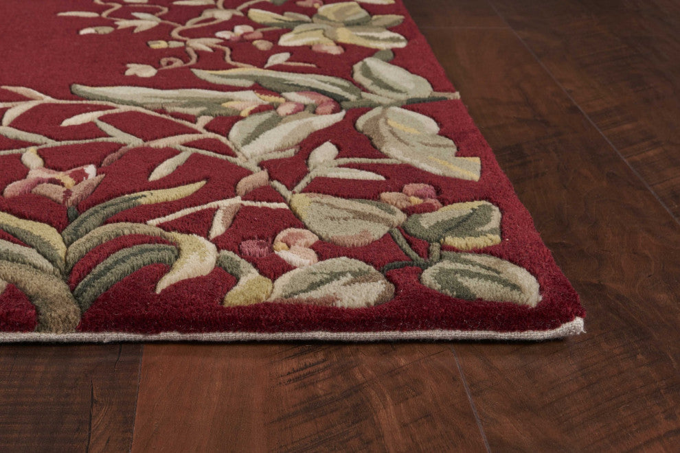 HomeRoots 9' x 13' Wool Ruby Area Rug