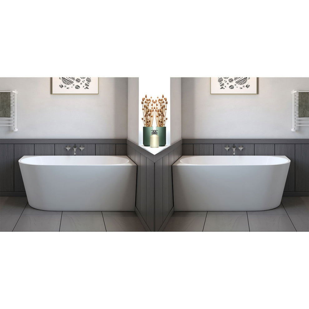 Poppy 59" Left Corner Freestanding Bathtub