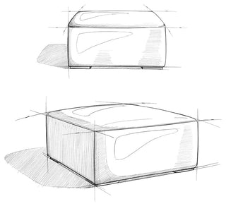 Rex Ottoman in Genuine Leather , Fully Assembled
