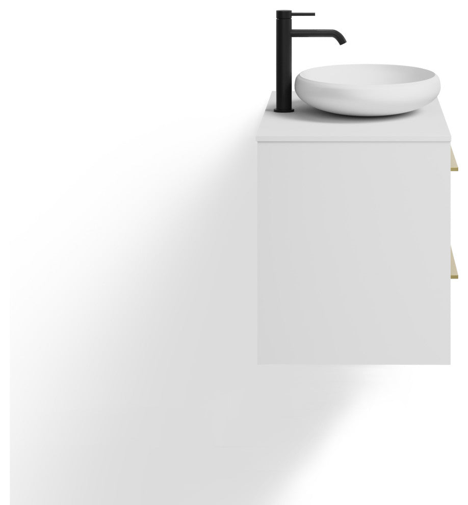 The Rhone Bathroom Vanity, Smoke Grey, 42", Single Sink, Wall Mounted