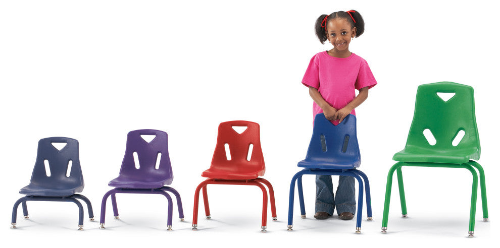 Berries Stacking Chair with Powder-Coated Legs - 12" Ht - Camel