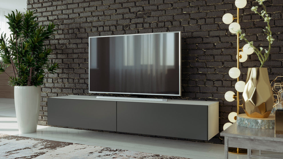 LIDO RTV TV Stand, White/Graphite