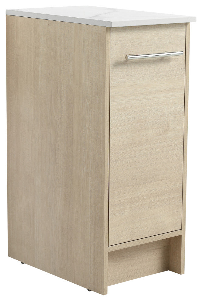 12 inch Plywood Freestanding Bathroom Vanity Set with Shelf and Slate Top