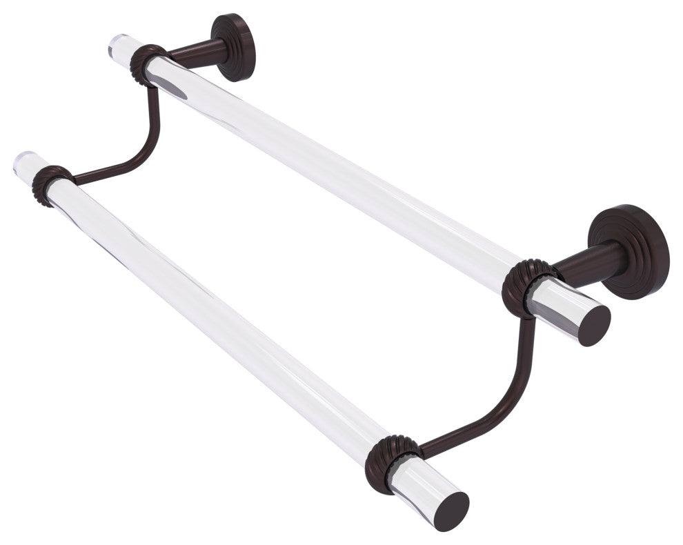 Pacific Beach 36" Double Towel Bar with Twisted Accents, Antique Bronze