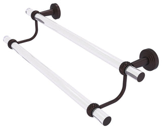 Pacific Beach 36" Double Towel Bar with Twisted Accents, Antique Bronze
