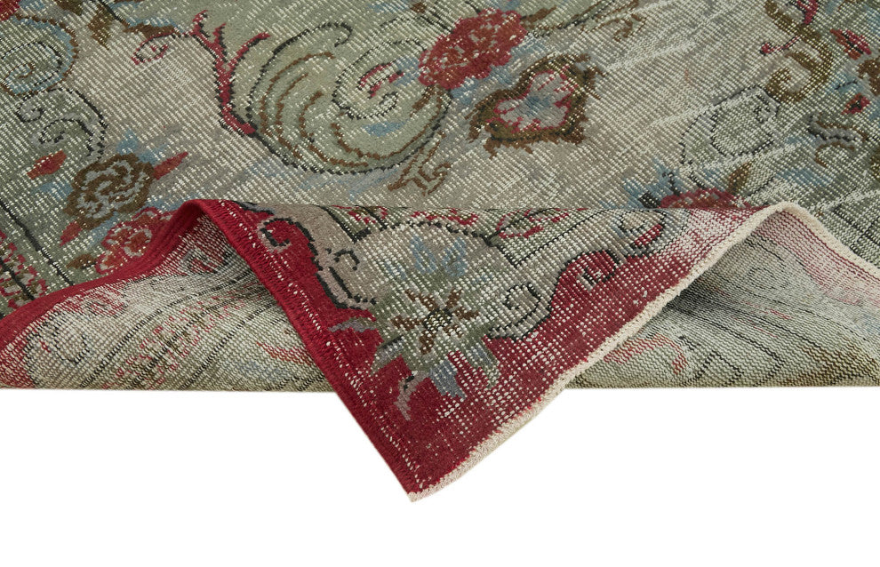 Rug N Carpet - Handmade Anatolian 5' 8'' x 9' 5'' Rustic Overdyed Rug