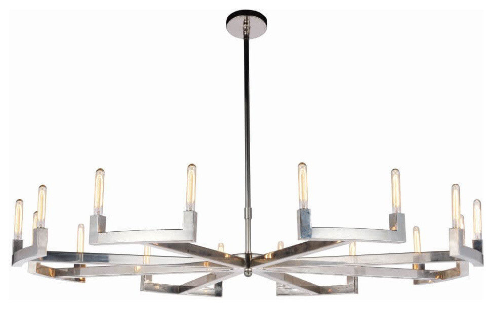 Elegant Lighting Corsica Collection Chandelier, Polished Nickel