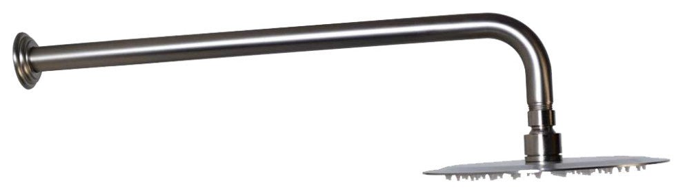 12" Round Shower Head With 19" Shower Arm, Satin Nickel