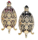 4" Russian Egg Collection Faberge-style Enameled Eggs - Set of 2