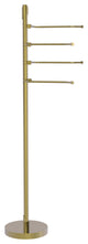 Floor Standing 49" 4 Pivoting Swing Arm Towel Holder, Unlacquered Brass