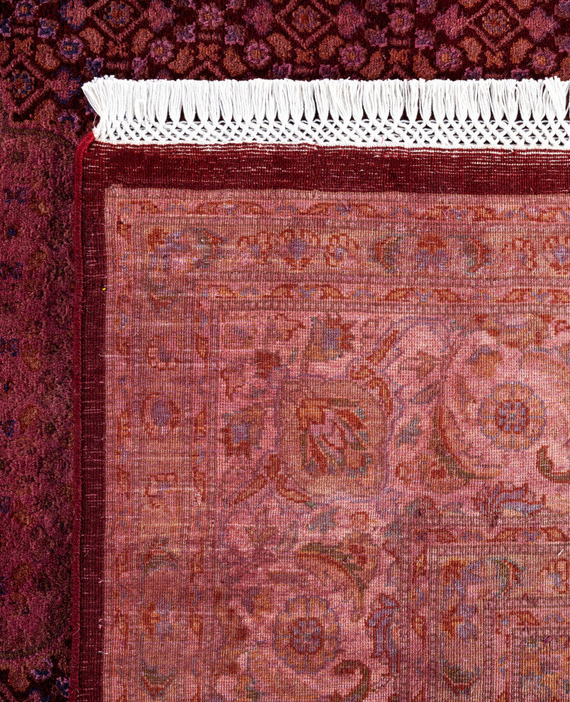 Overdyed One-of-a-Kind Hand-Knotted Area Rug Pink, 6' 7" x 9' 8"