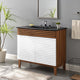 Render 36" Bathroom Vanity, White Walnut Black