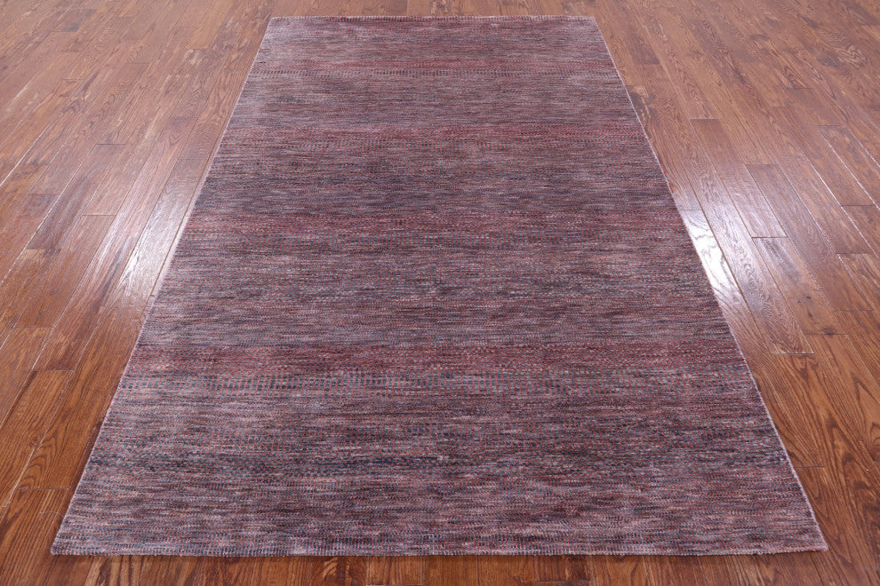 5' 10" X 9' 1" Hand Knotted Wool and Silk Savannah Grass Rug Q11925