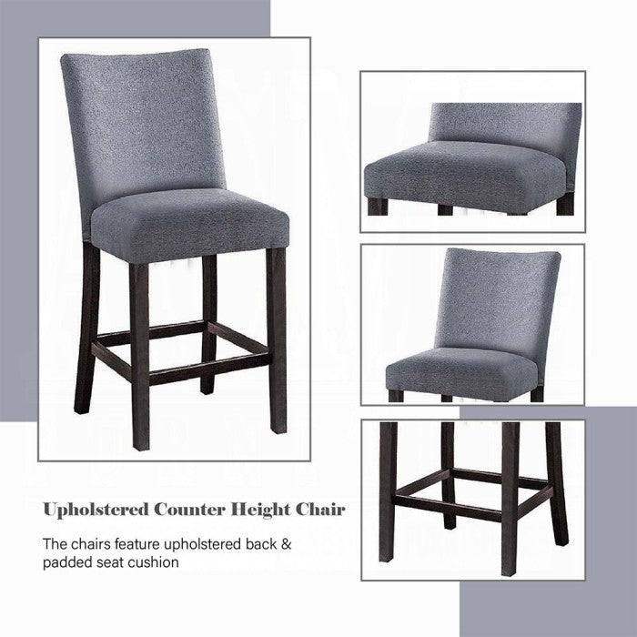 Yelena Counter Height Chair, Set of 2, Fabric and Weathered Espresso