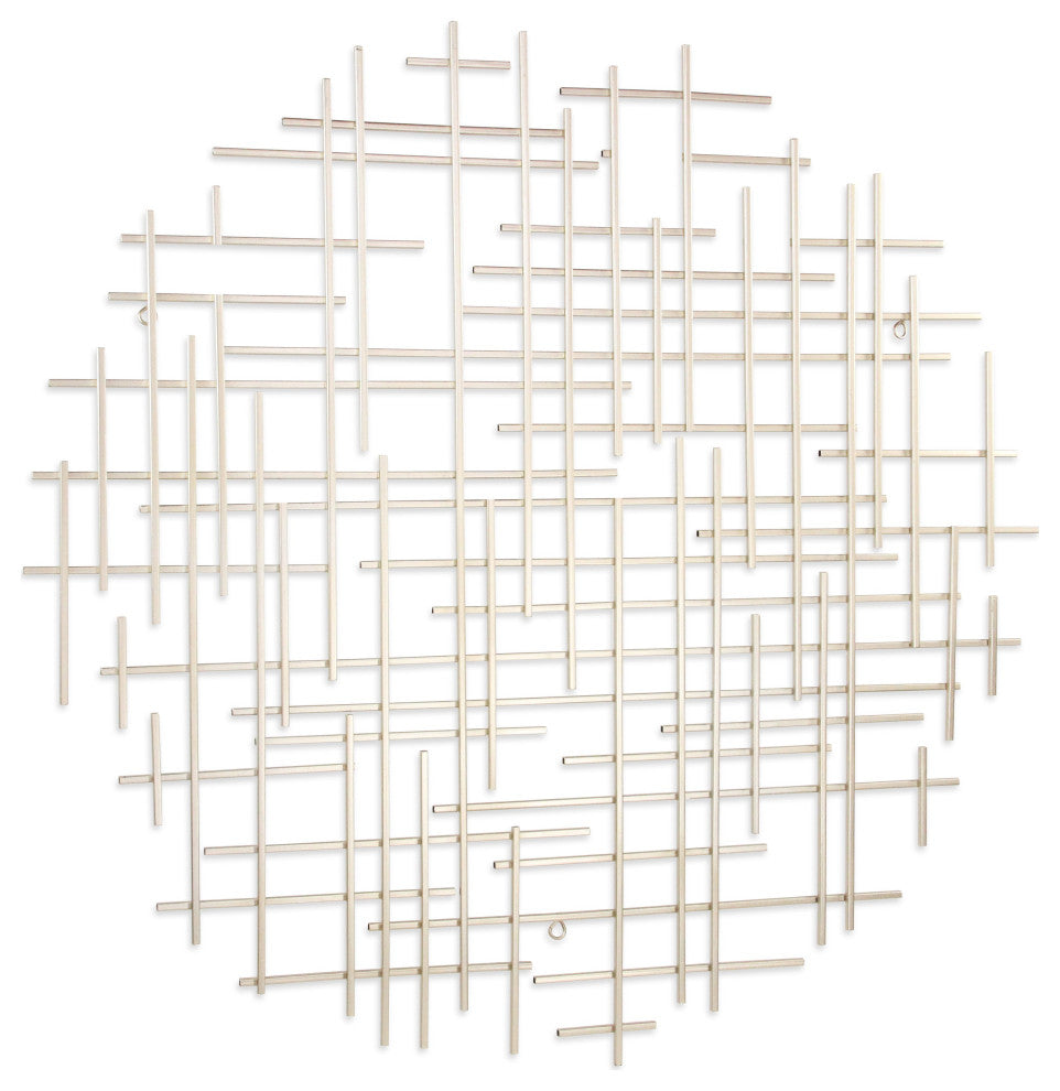 Iquara Large Silver Round Metal Wall Art