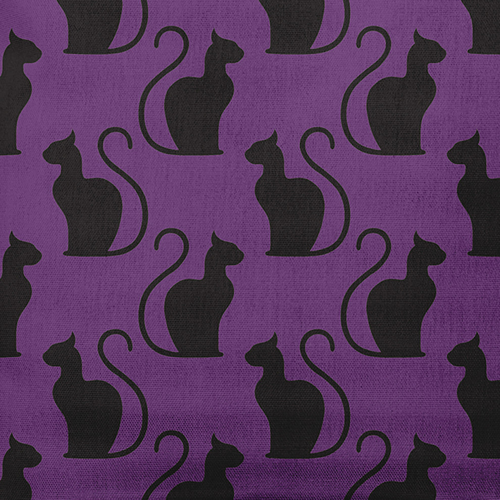 18" x 18" Spooky Cats Indoor/Outdoor Polyester Throw Pillow, Amethyst