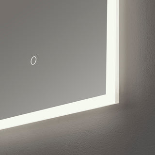 Horizontal Rectangle Illuminated Bathroom/Vanity Wall Mirror, 18 Inch