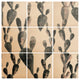 Deny Designs Dash and Ash Midnight Cacti Wood Wall Mural, 3'x3'
