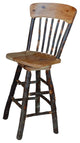 Hickory Panel Back Swivel Bar Chair, Rustic Hickory