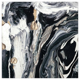 Black White Abstract Wall Art Printed on Frameless Free Floating Tempered Glass