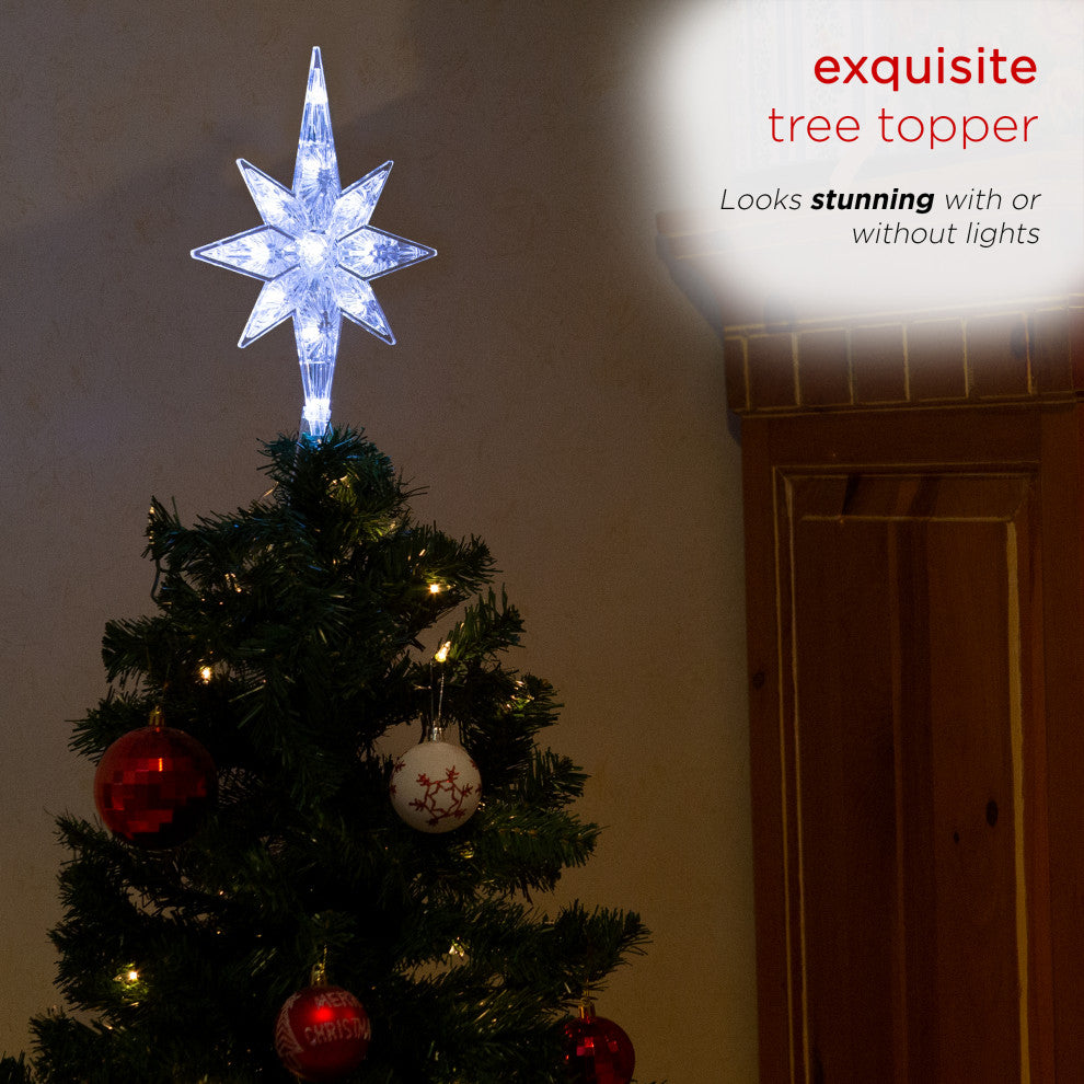 Star Christmas Tree Topper with Cool White LED Lights