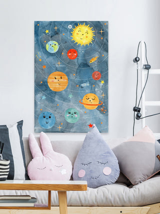 "Planets in Orbit" Painting Print on Wrapped Canvas, 40x60