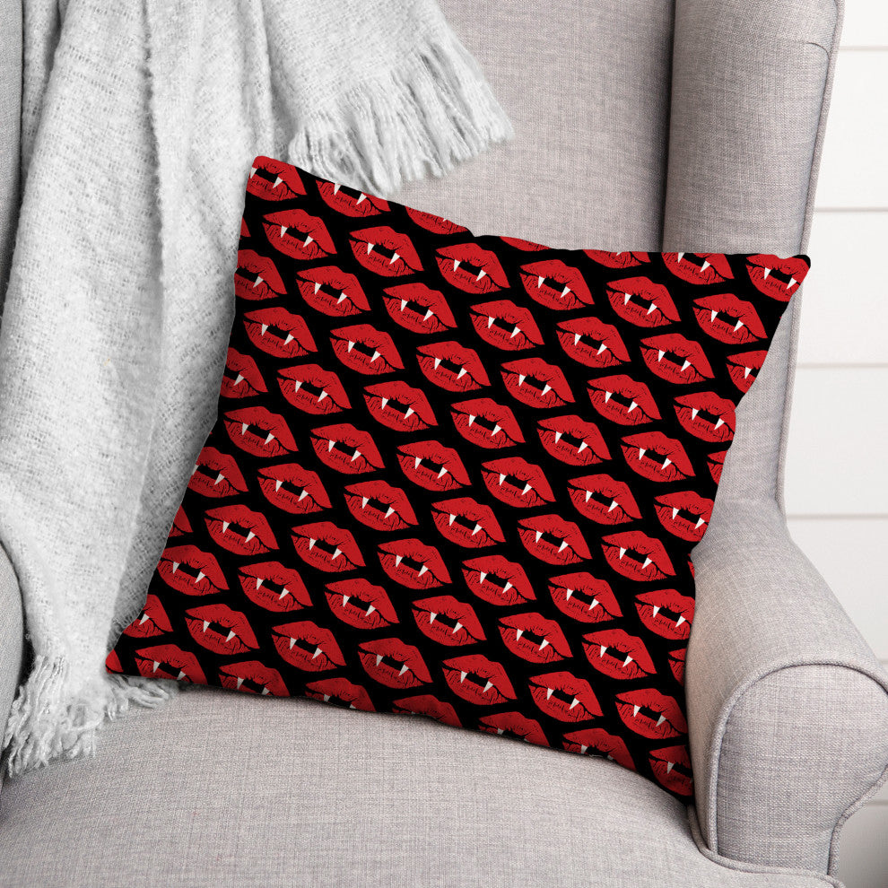 Vampire Lips 16x16 Throw Pillow