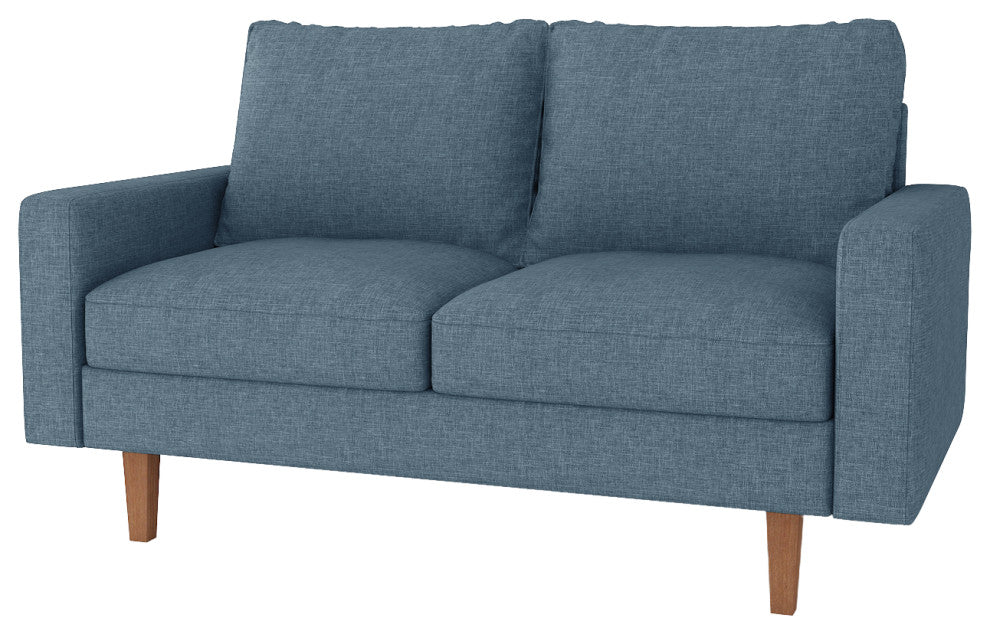 The Park I Polyester Square Arm Loveseat, Sky Blue