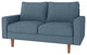 The Park I Polyester Square Arm Loveseat, Sky Blue