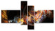 Bubble Smoke Golden, Abstract Canvas art print, 60"x32", 4 panels