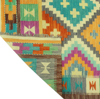 Sangat Flatweave Hormoz Orange/Ivory Rug, 4'9 x 6'6