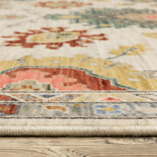 Leoness Vintage Traditional Ivory/ Multi Area Rug, 2' x 6'