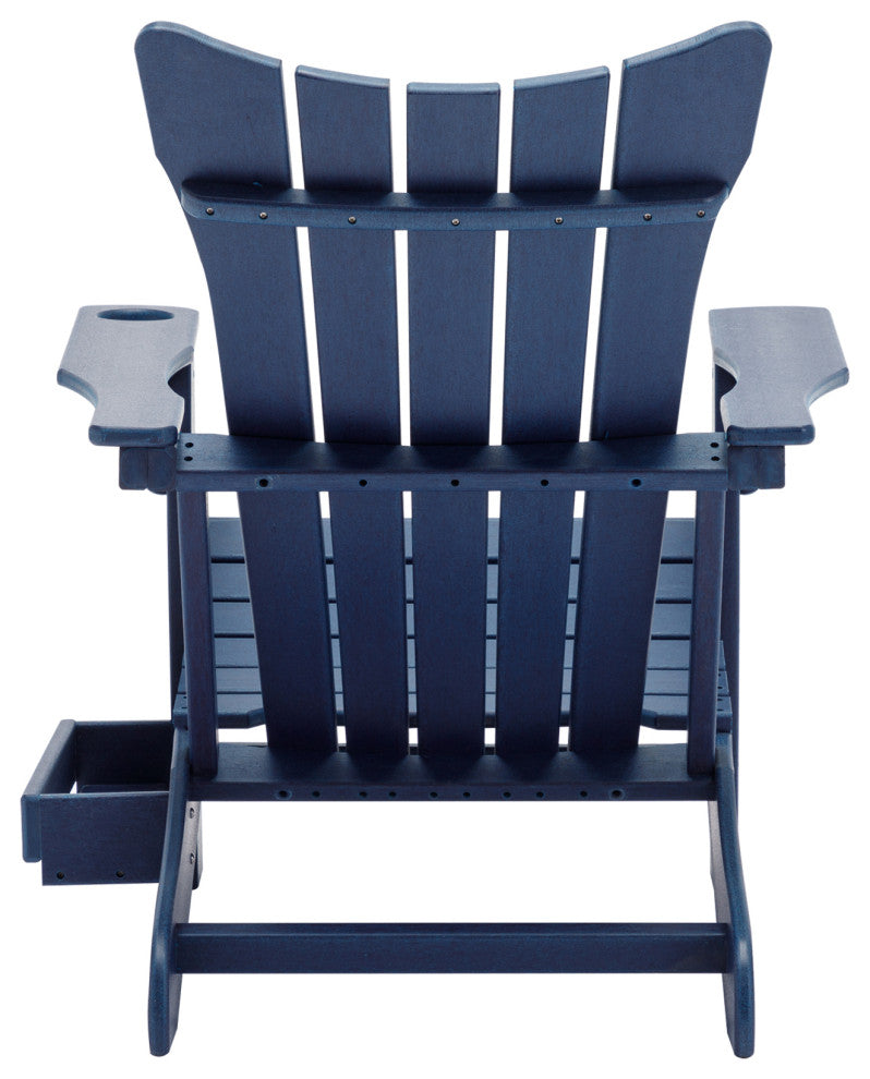 Modern Plastic Weather-Resistant Adirondack Chairs, Navy Blue