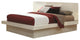 Coaster Jessica Queen Platform Bed With Rail Seating and Lights, White
