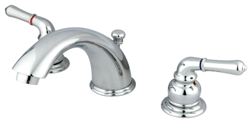 Kingston Brass Widespread Bathroom Faucet With Brass Pop-Up, Polished Chrome