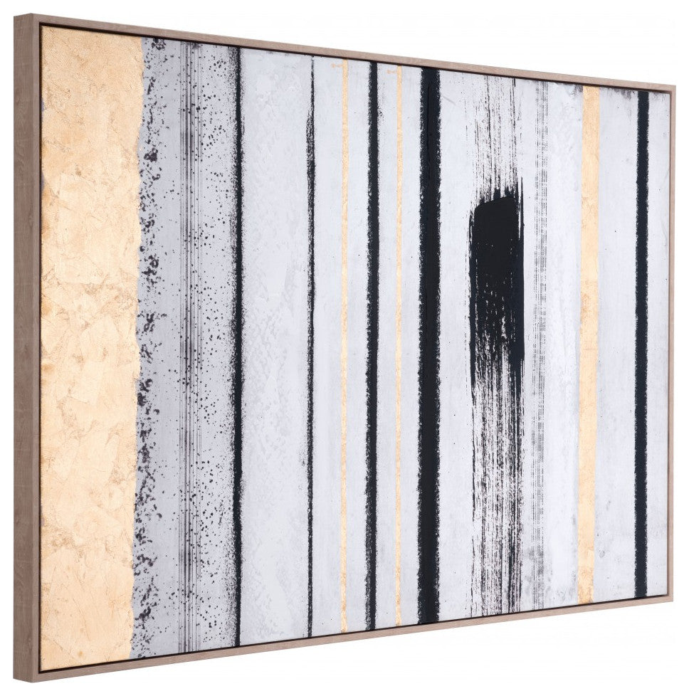 Black and Gold Morning Beach Wall Art
